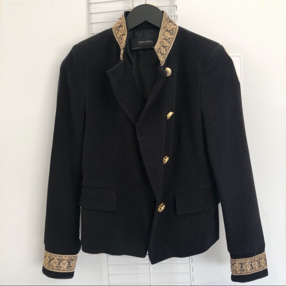 Zara Military Style Velvet Jacket